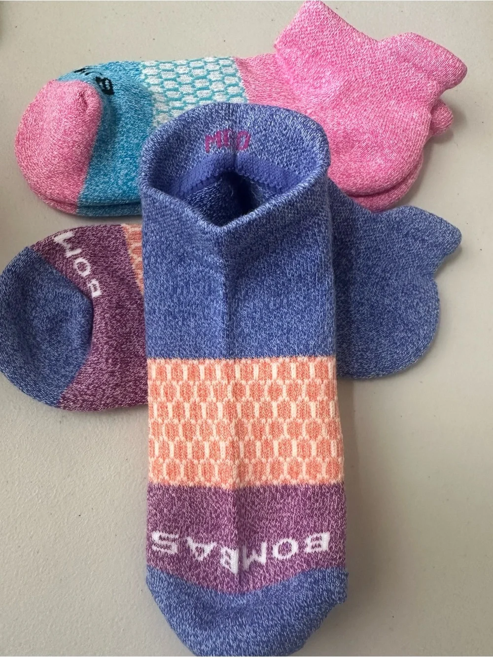 Bombas Women's Tri-Block Ankle Socks, Medium, 2pair NWOT